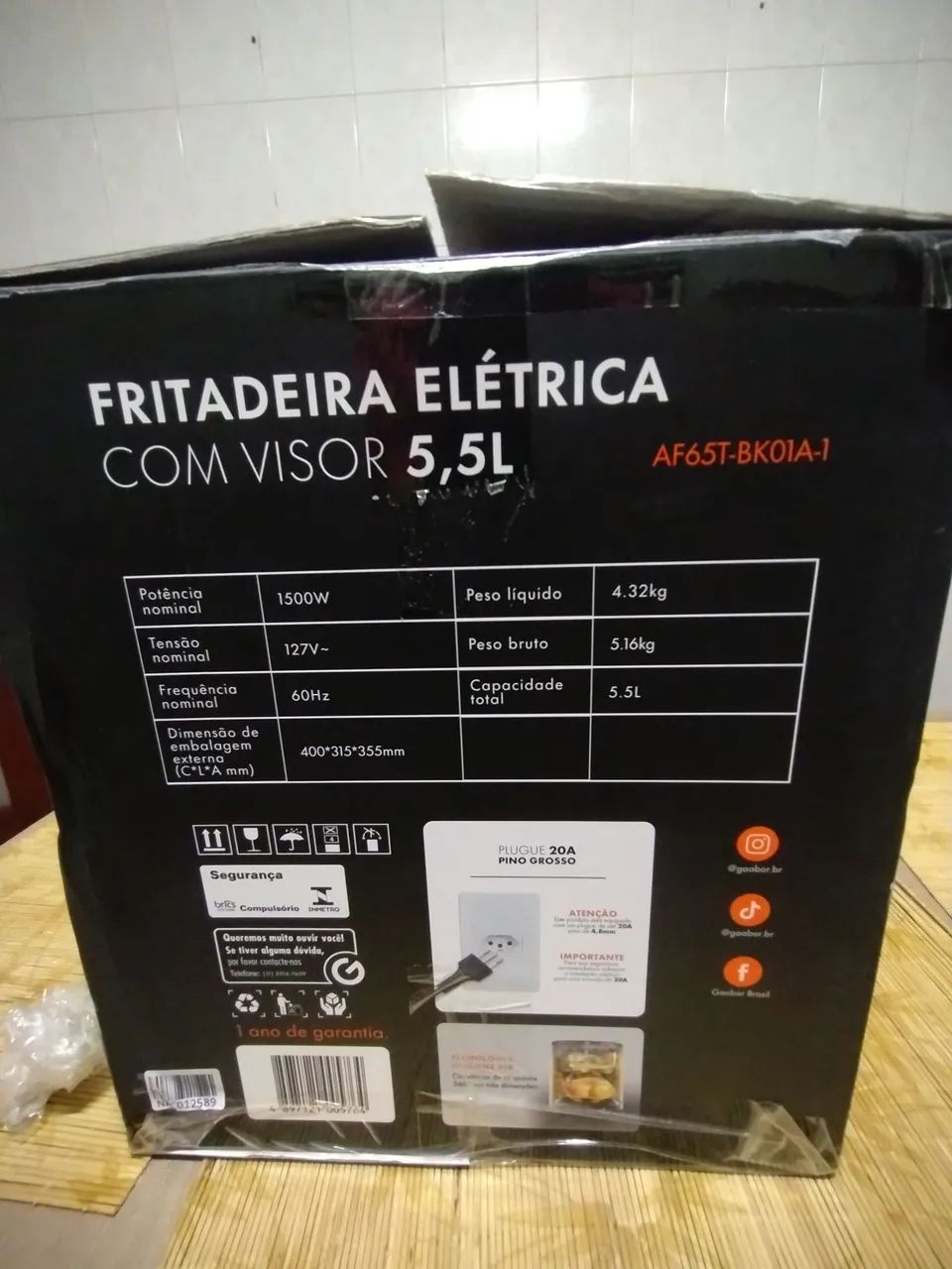 Fritadeira Elétrica Air Fryer Gaabor 5,5L Touchscreen AF65T-BK01A-1 - Foto 2