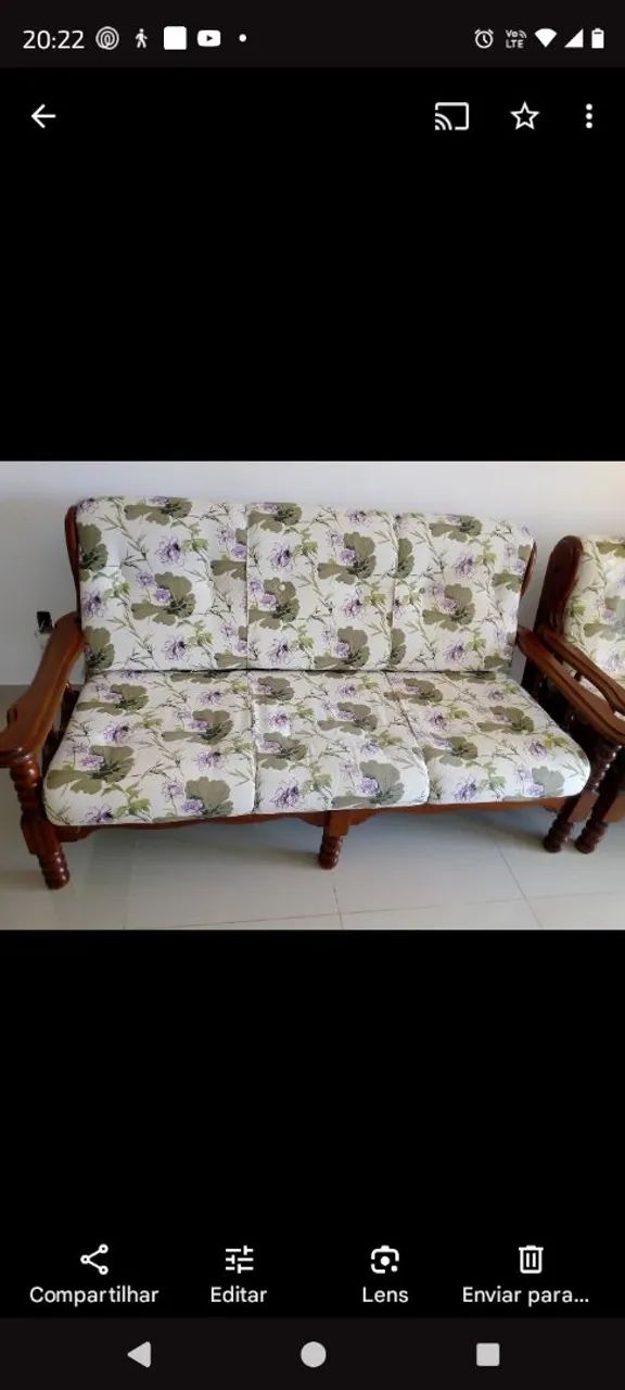 Conjunto de Sofá e Poltronas em Madeira maciça Maciça - Foto 2