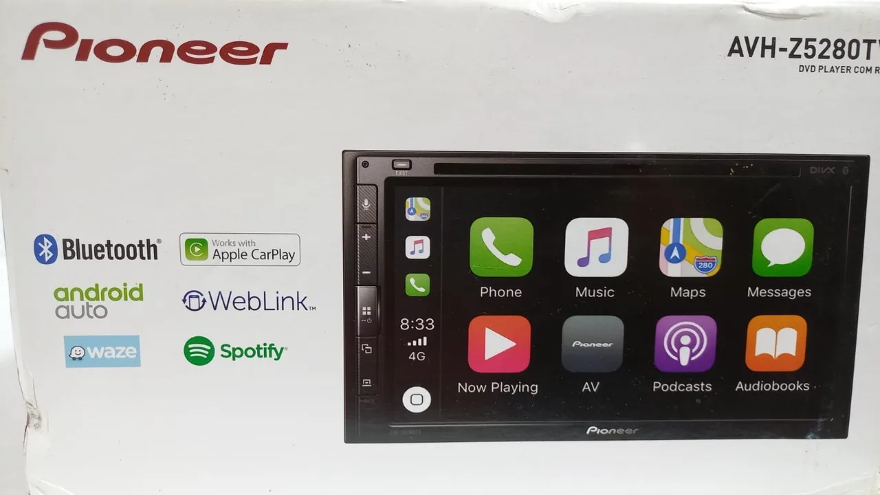 Multimidia Reciver Pioneer Tela 6,8 Carplay Android Auto Dvd