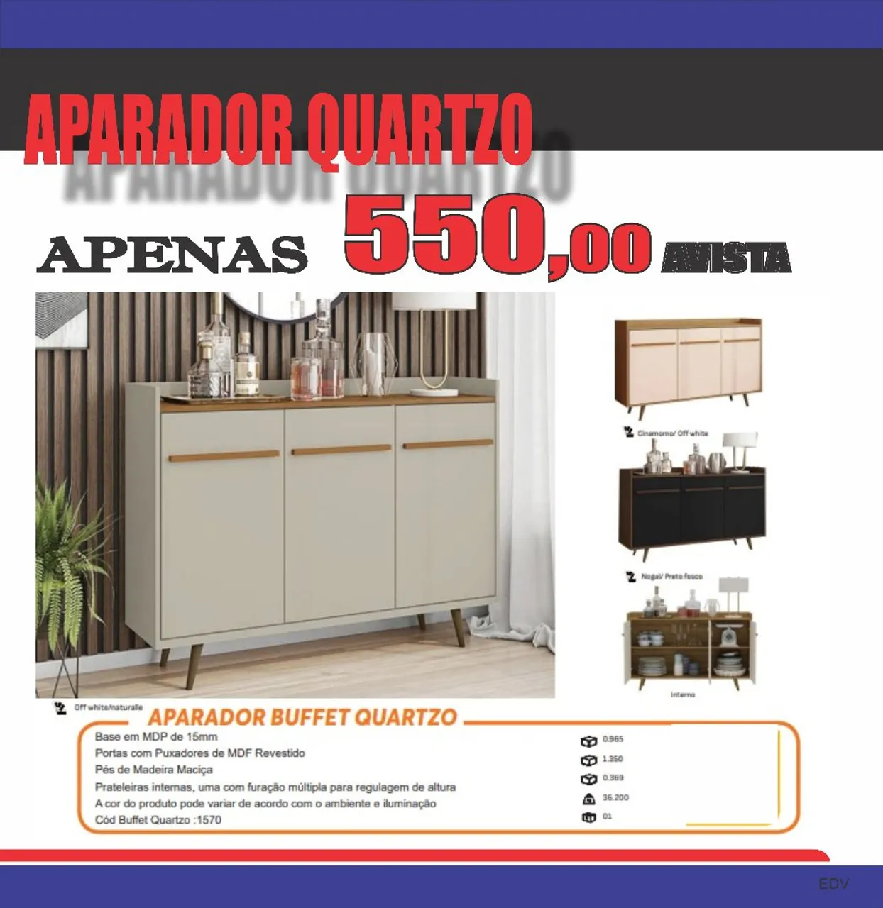 Aparador Buffet Quartzo - Elegância e Organização