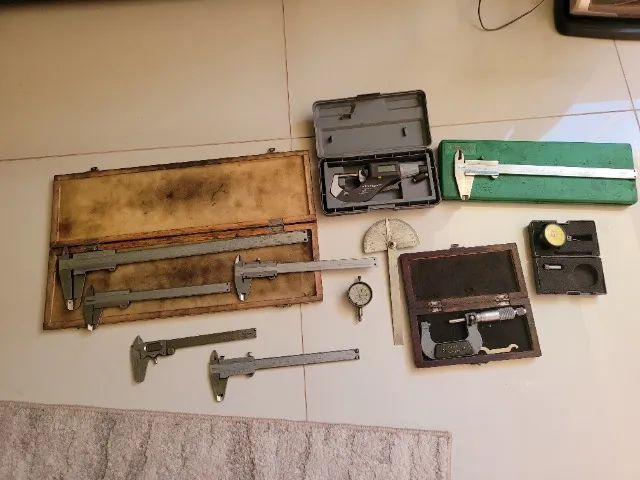 Lote de instrumentos de medição  paquimetro/micrometro - 9 peças  - Foto 3
