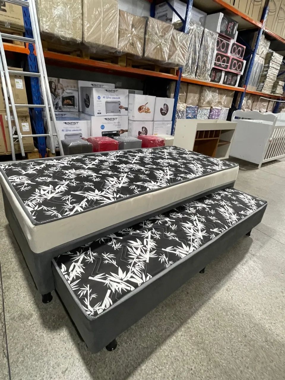 Cama Box de Casal com Cama Auxiliar