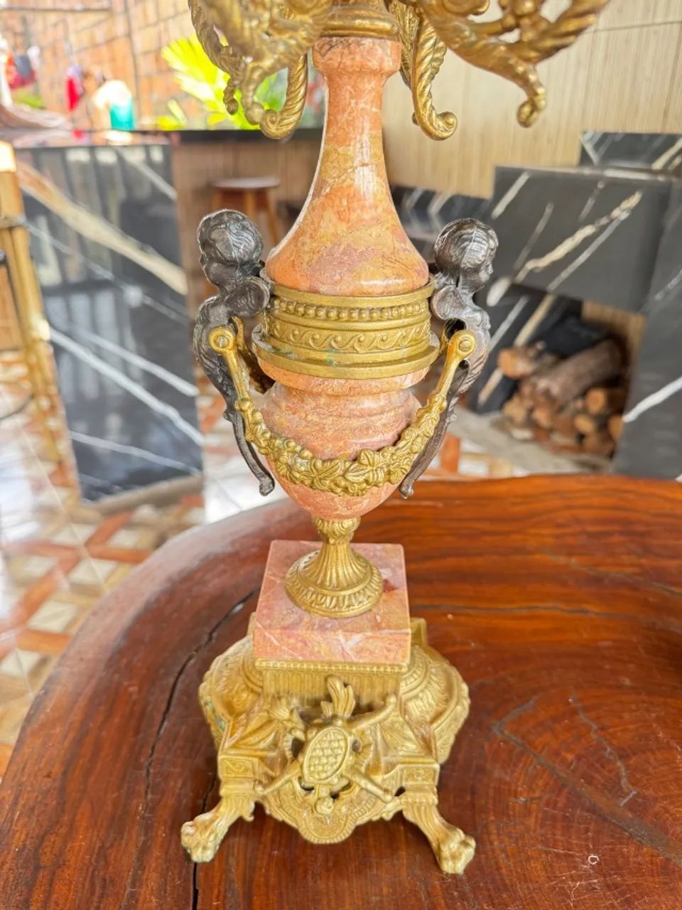 Par de Candelabro Brevetatto Italiano em bronze maciço  - Foto 5