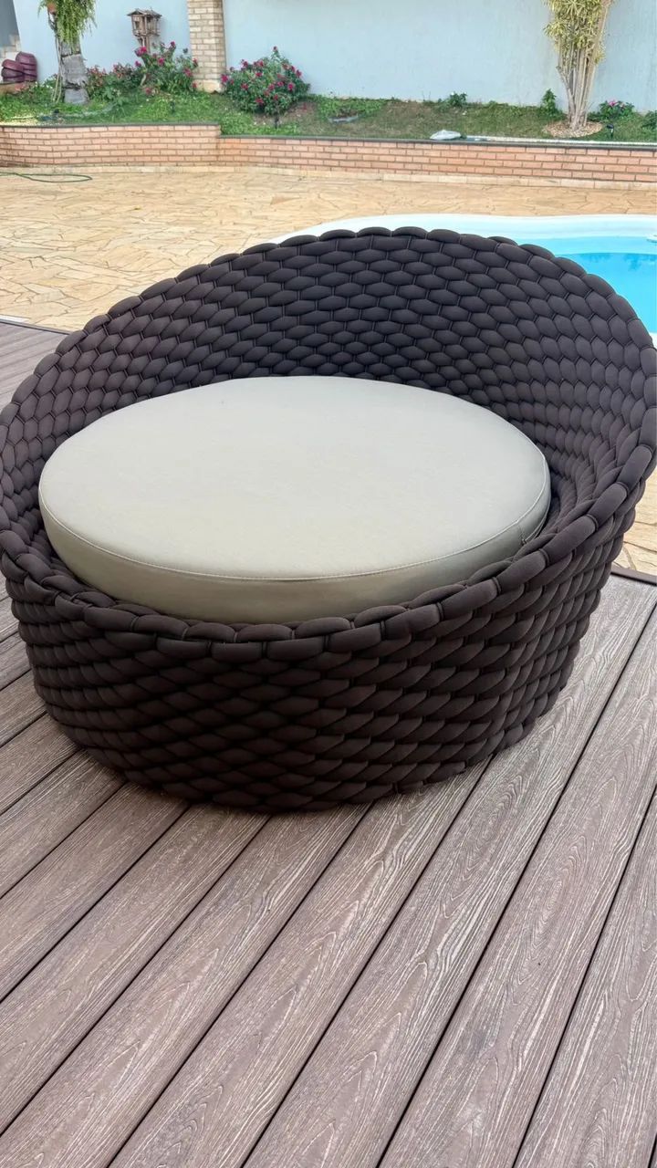 Ostra chaise sofa tricô enchimento almofada nautica - Foto 2