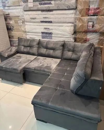 SOFA DE CANTO EM L SUPER CONFORTÁVEL E ELEGANTE