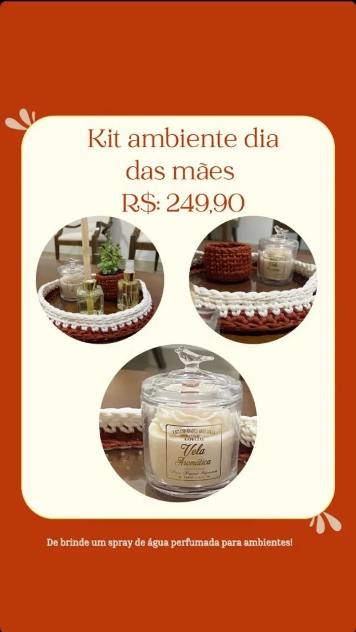 Kit Ambiente Dia das Mães - Velas e Difusor