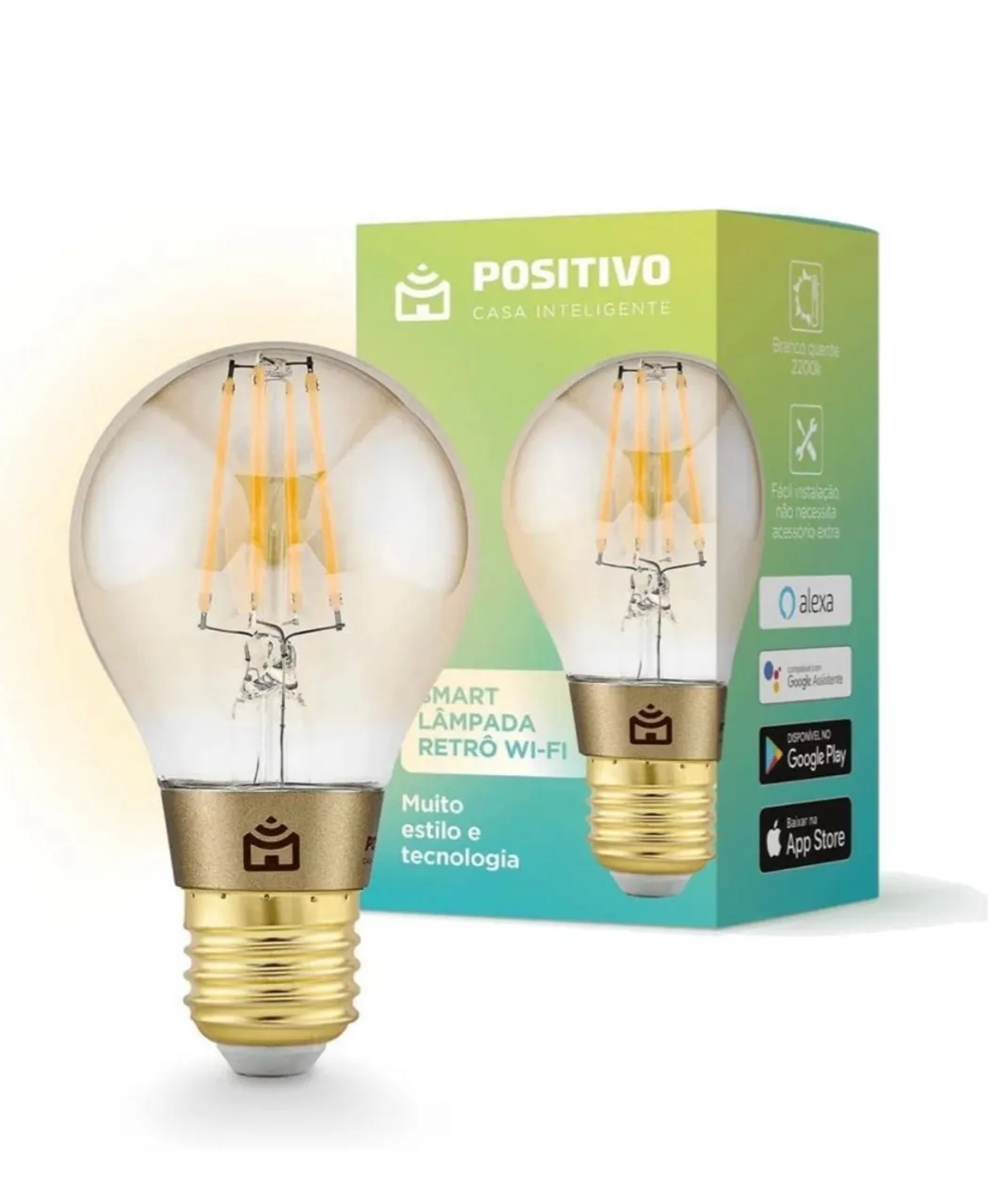 Lâmpada Smart Retrô Wi-Fi Positivo - Iluminação Inteligente