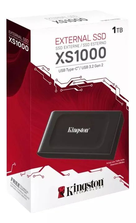 Ssd Externo 1tb 1000gb Kingston Xs1000 Usb-c Para Usb-a - Novo - Lacrado - Loja Coimbra  - Foto 4