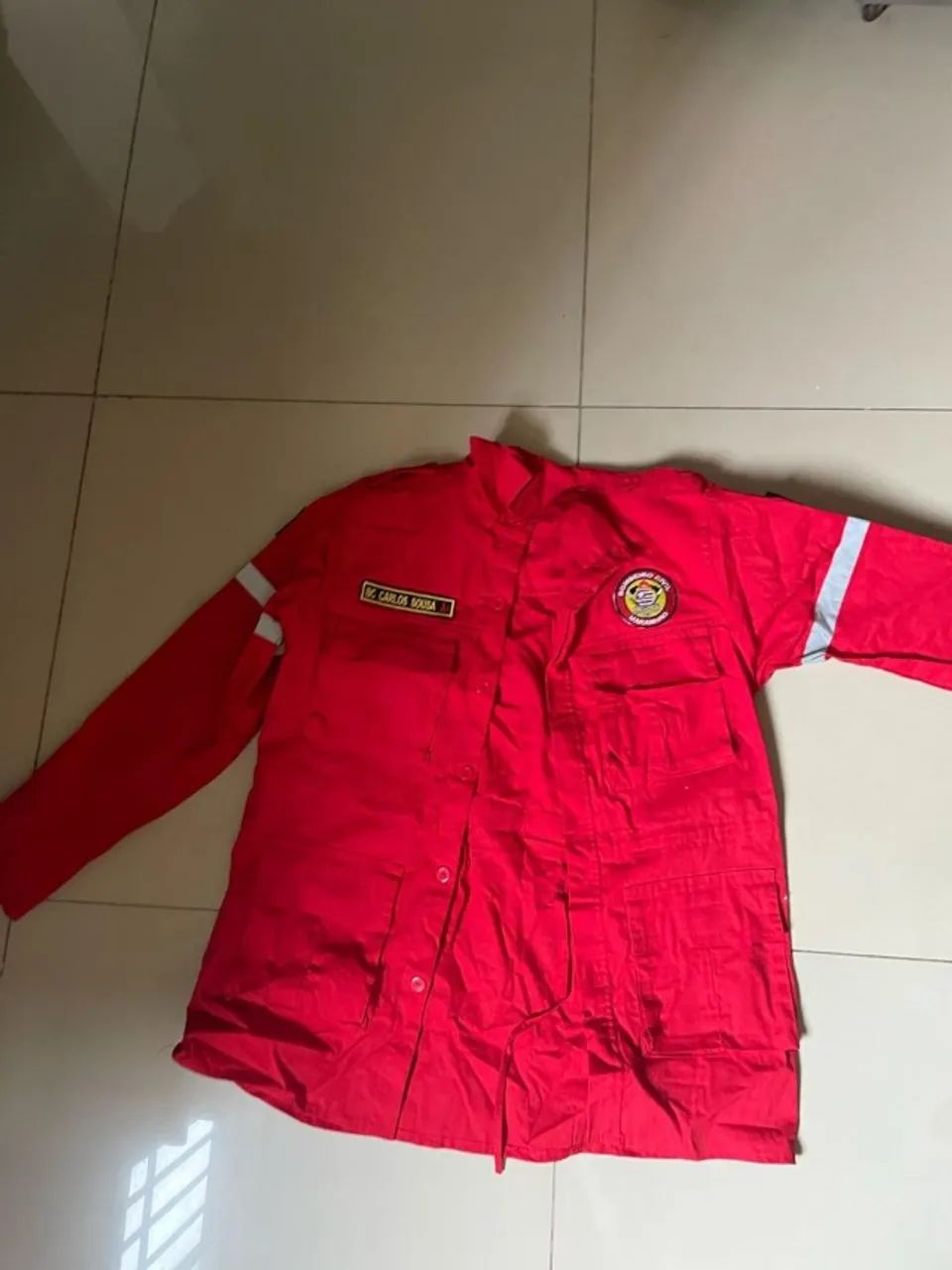 Farda de bombeiro civil masculina 