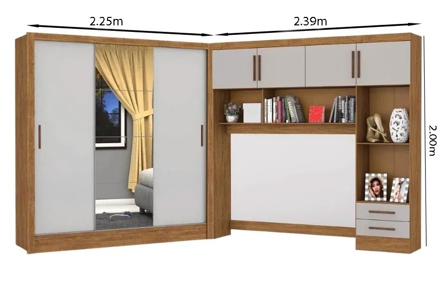 Modulado 4 portas com 1 espelho rf66m