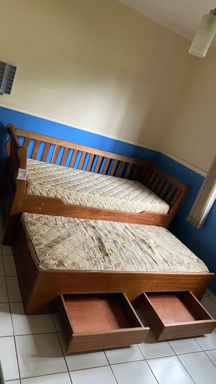 Cama bi Box solteiro de madeira Imbuia  - Foto 4