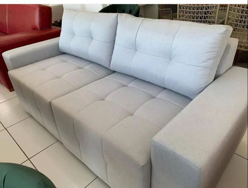 Sofá 2 lugares em suede marrom - Foto 5