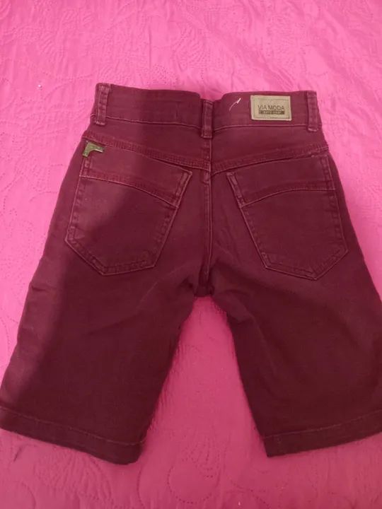 Shorts infantis - verde, vinho e vermelho  - Foto 2