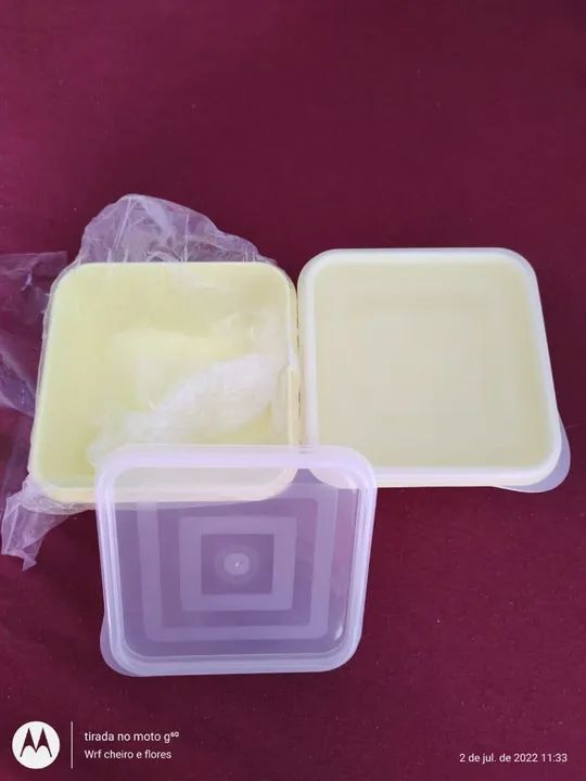 Conjunto de 2 potes de plástico para alimentos