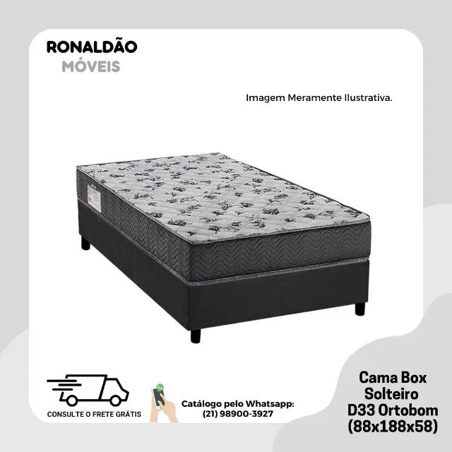 Cama Box Solteiro D33 Ortobom - Entrega Rápida! 