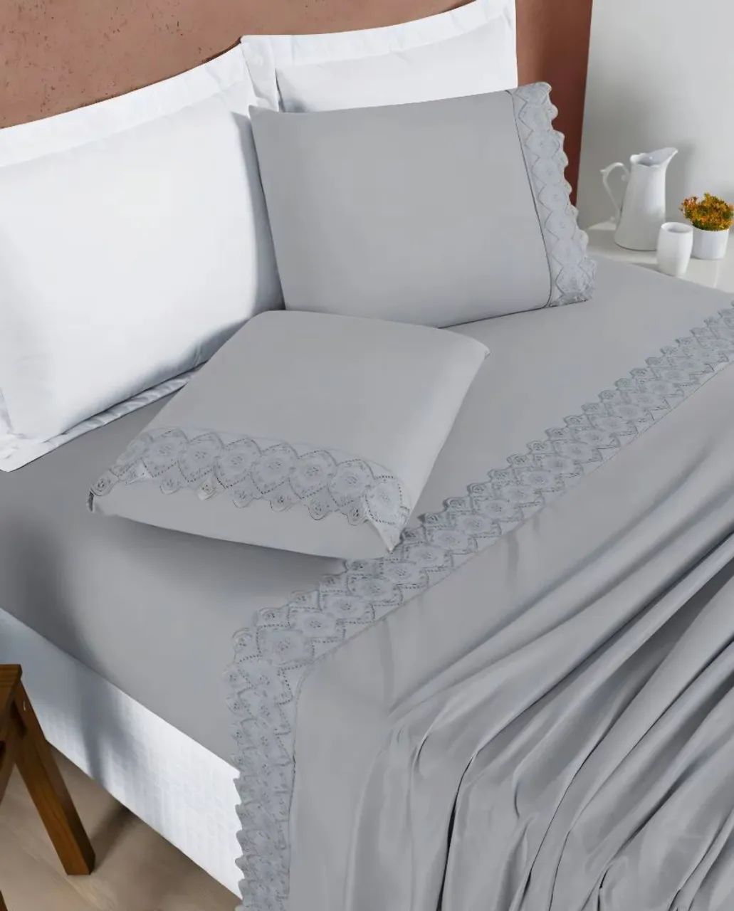 Jogo de cama - 3.000 fios 100% algodão 64305630444545120