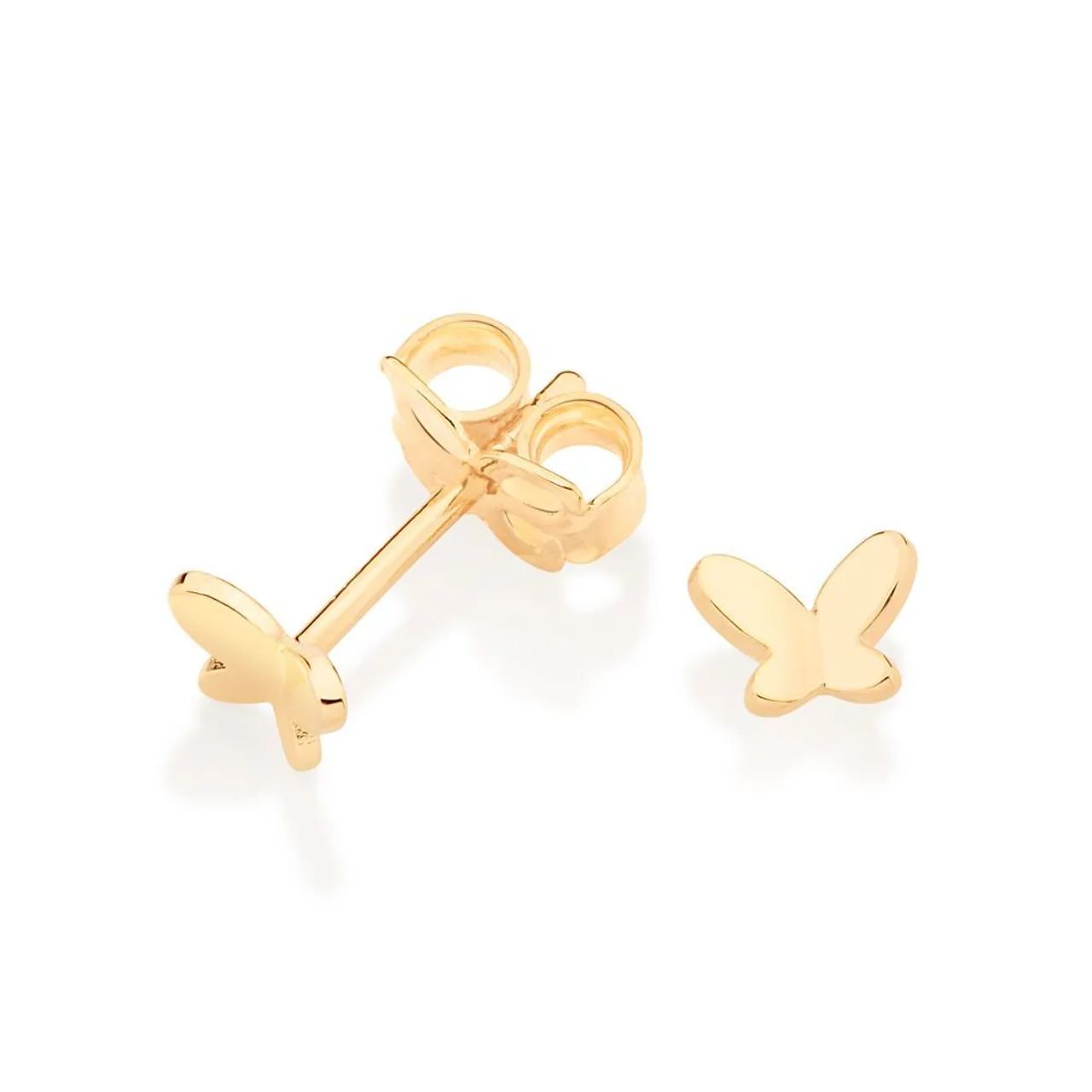 Brincos Rommanel de Borboleta em Ouro 18k