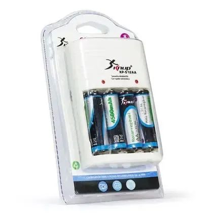 Carregador de Pilhas AA/AAA KP-512AA Knup com 4