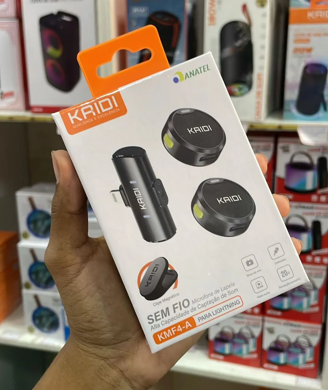 Microfone de Lapela Sem Fio Kaidi duplo