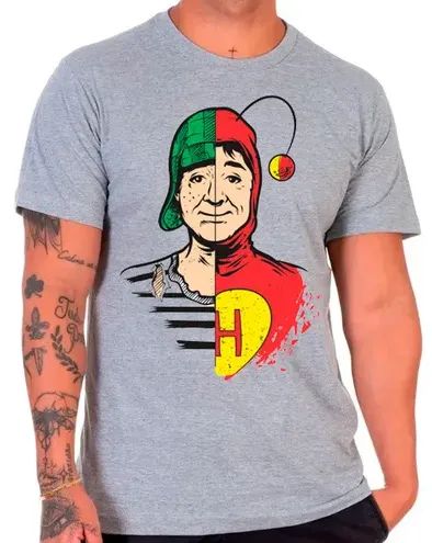 Camiseta CHAVES OU CHAPOLIN Cinza