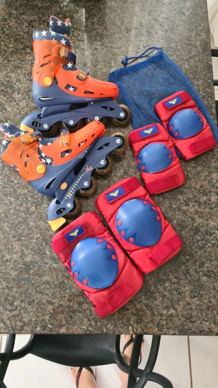 Patins Infantil Wonder Woman - Tamanho 34/35