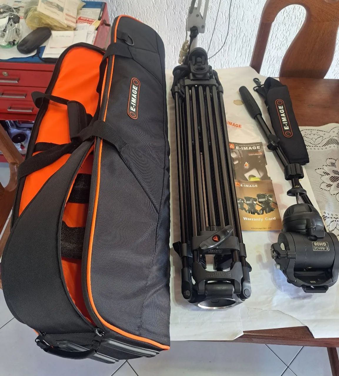 Tripé Profissional E-Image EG08A2 com Bag Case
