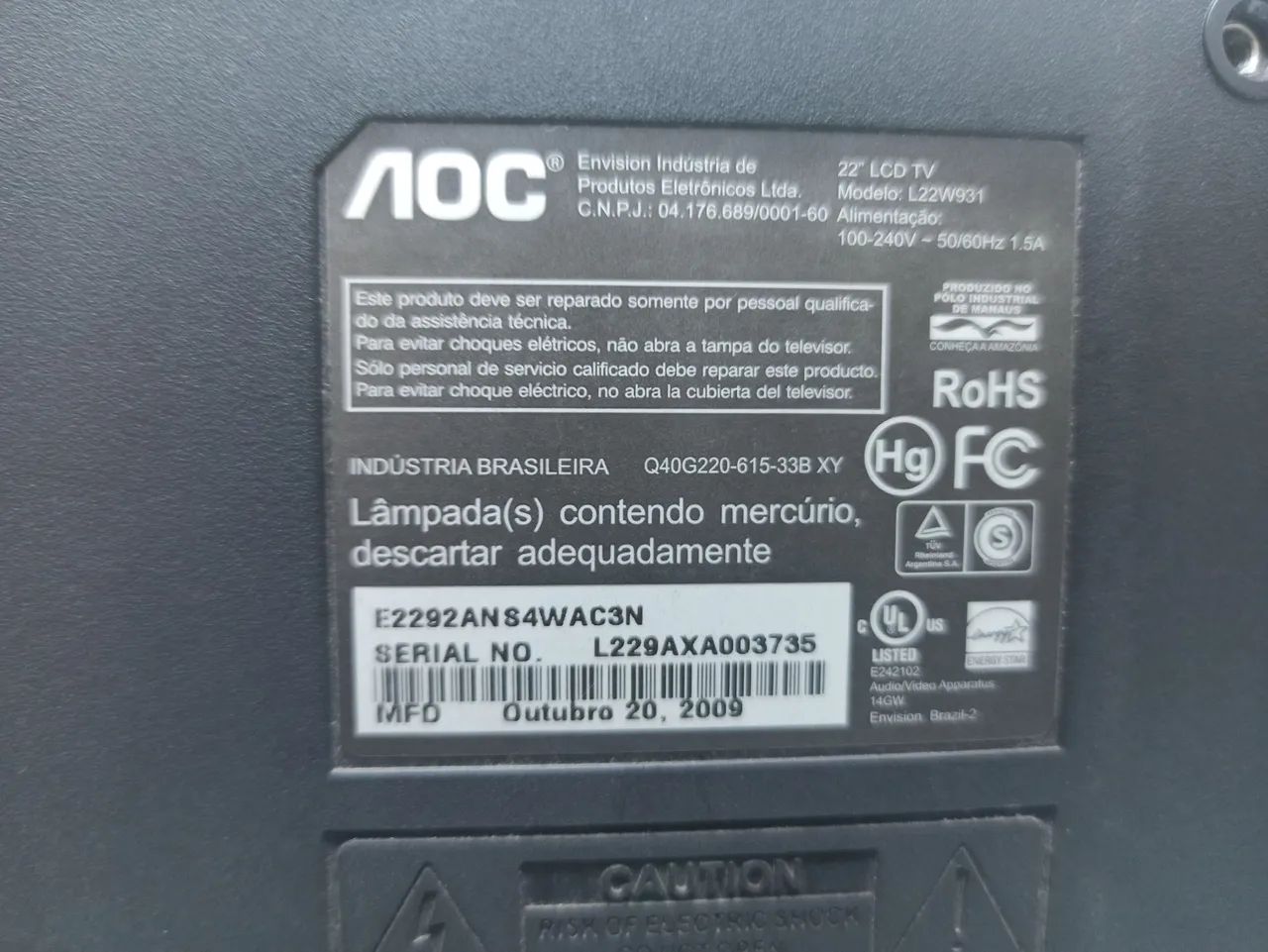TV AOC LCD 22 polegadas - Foto 2