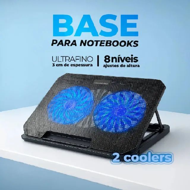 Base Suporte Notebook Com Ventilação Dupla Ângulo Regulável 12 a 17 Polegadas - Foto 4