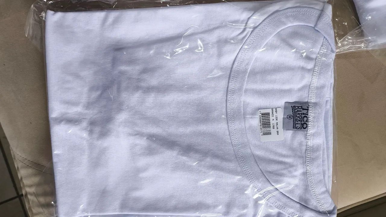 Camiseta Branca 100% Algodão Diversos tamanhos  - Foto 4