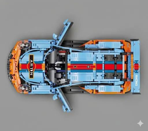 BLOCOS DE MONTAR PORSCHE GULF 2703 PEÇAS + KIT DE MOTORIZAÇÃO E CONTROLE REMOTO MARCA KBOX - Foto 4