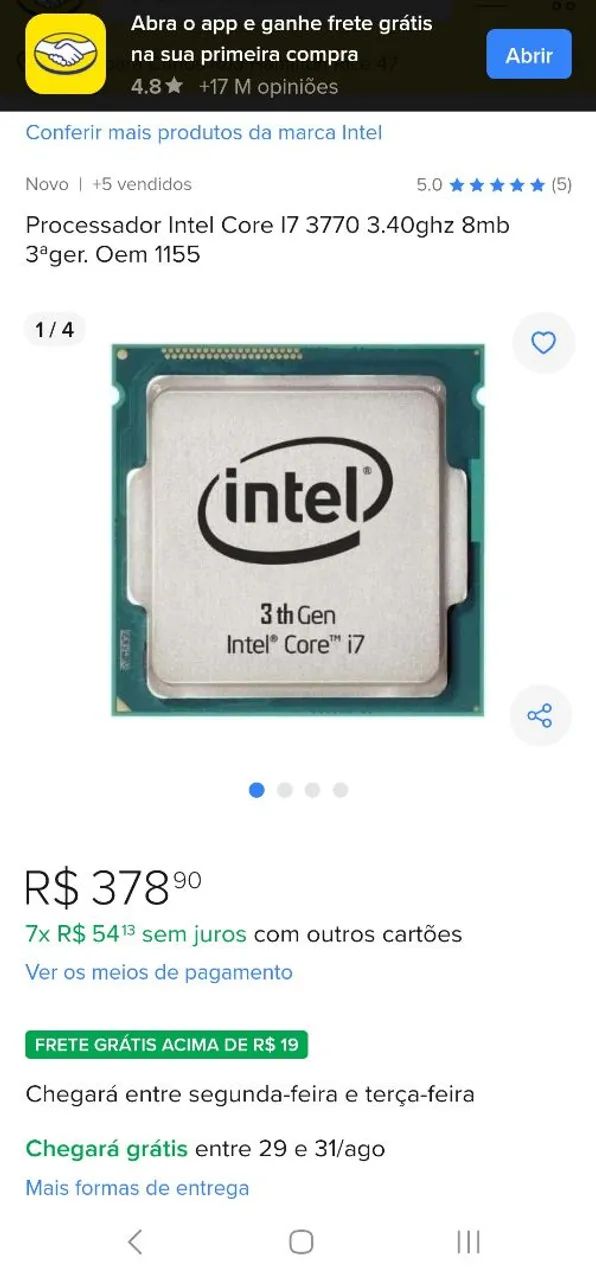 Processador Gamer i7 3770S - Foto 2