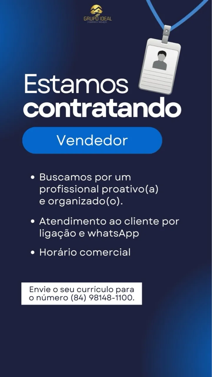 Vaga de vendedor (a)