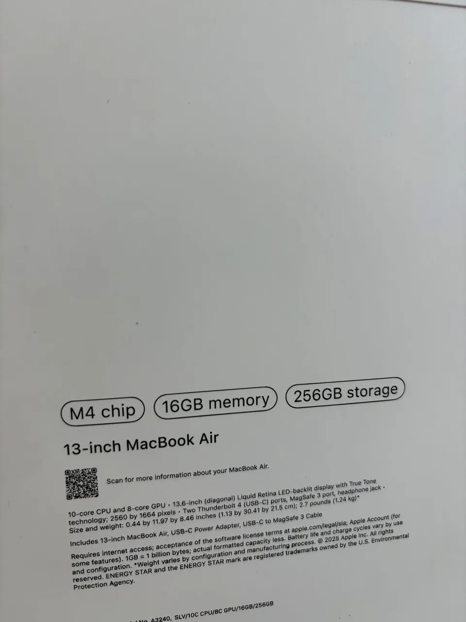 MacBook Air M4 Silver 16GB 256GB 13.6 Pol - Pronta Entrega - Foto 4