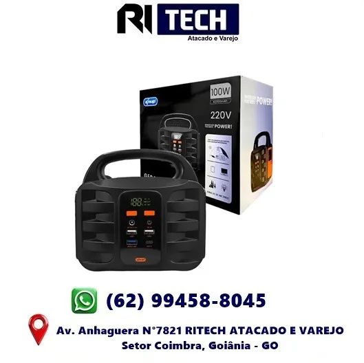 Bateria Lítio Gerador Energia Senoidal 100w 220v Portátil 42000mAh