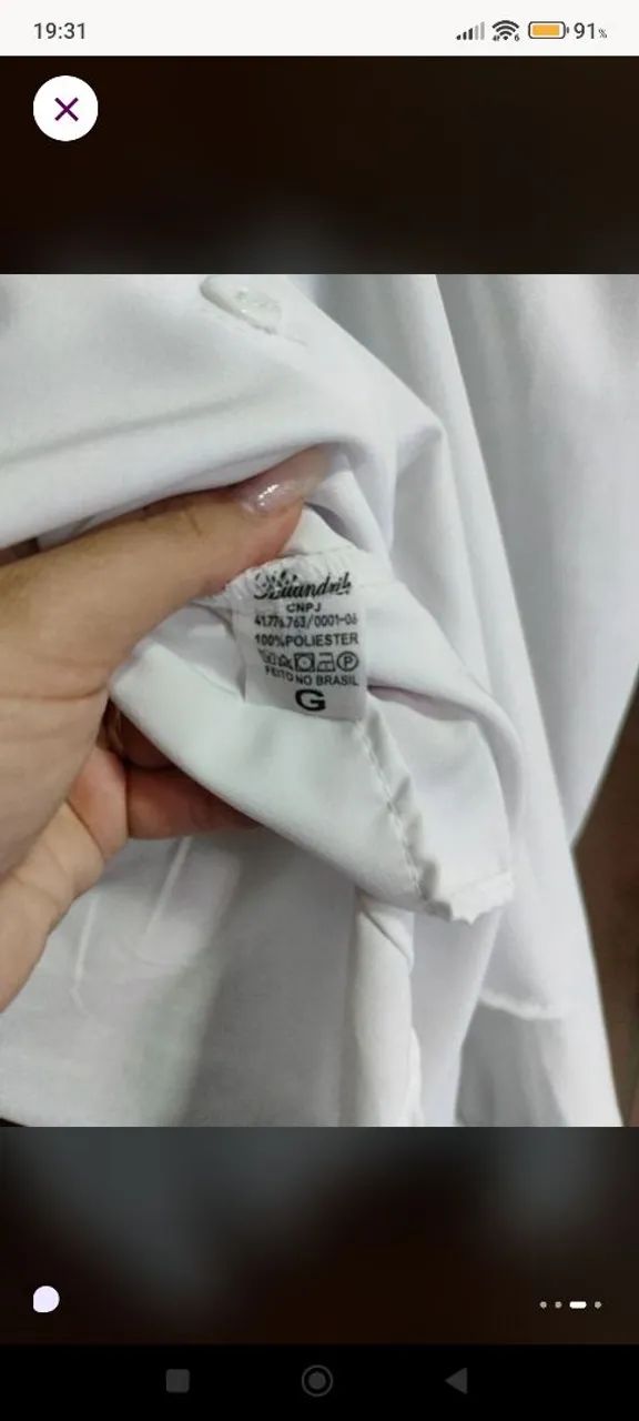 Camisa feminina branca G - Foto 3