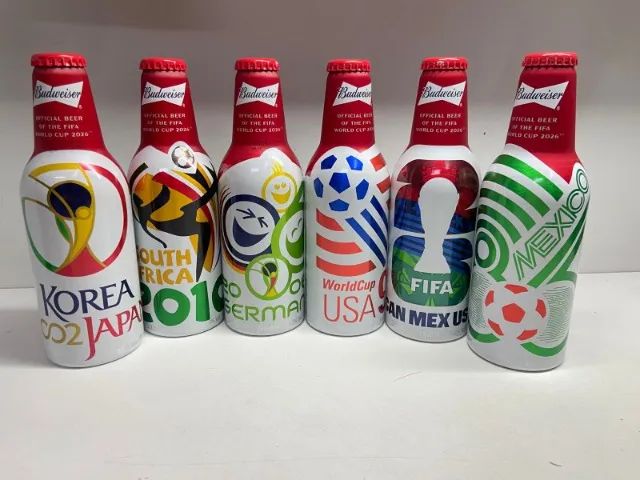 Kit Budweiser Copa 6 Uni 330ml Garrafas Alumínio Edição 2026 DV0059 - Foto 2