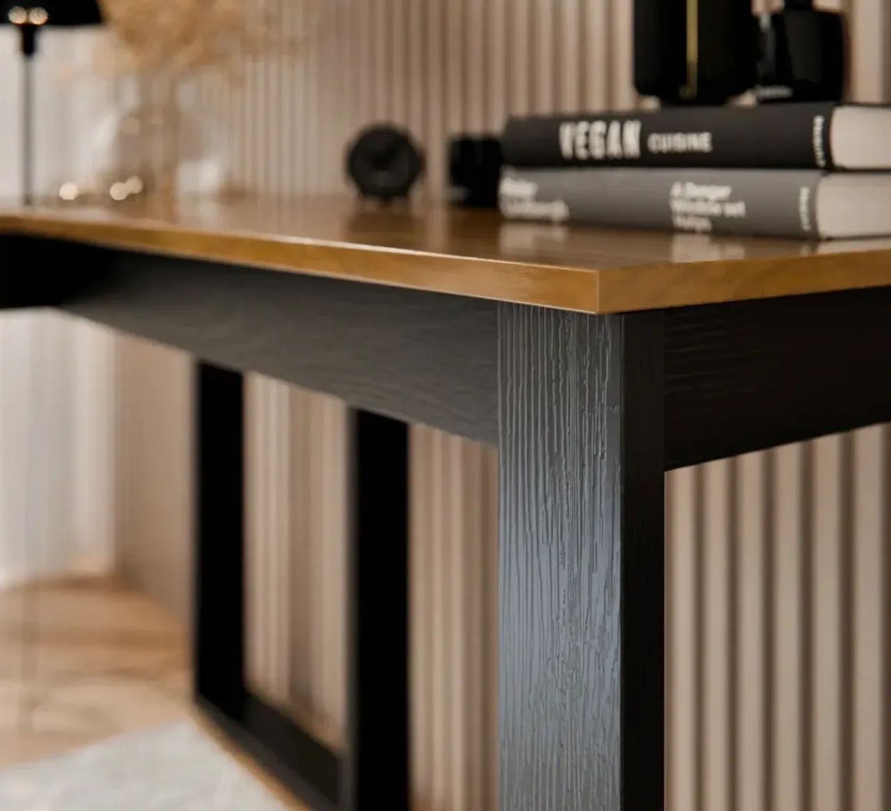 Mesa de Escritório em L 115x115 cm - Amadeirada - Foto 5