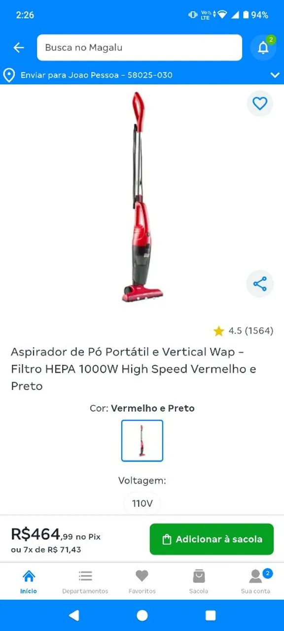 Vendo aspirador de pó 2 em 1 
