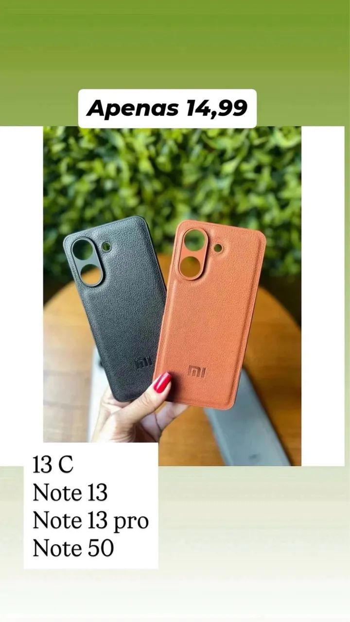 Capa couro linha Xiaomi/ Realme