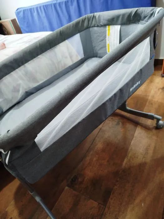 Berço Portátil Sleep 3 em 1 Moisés Co-bed Acopla na Cama Cinza Kababy - Foto 4