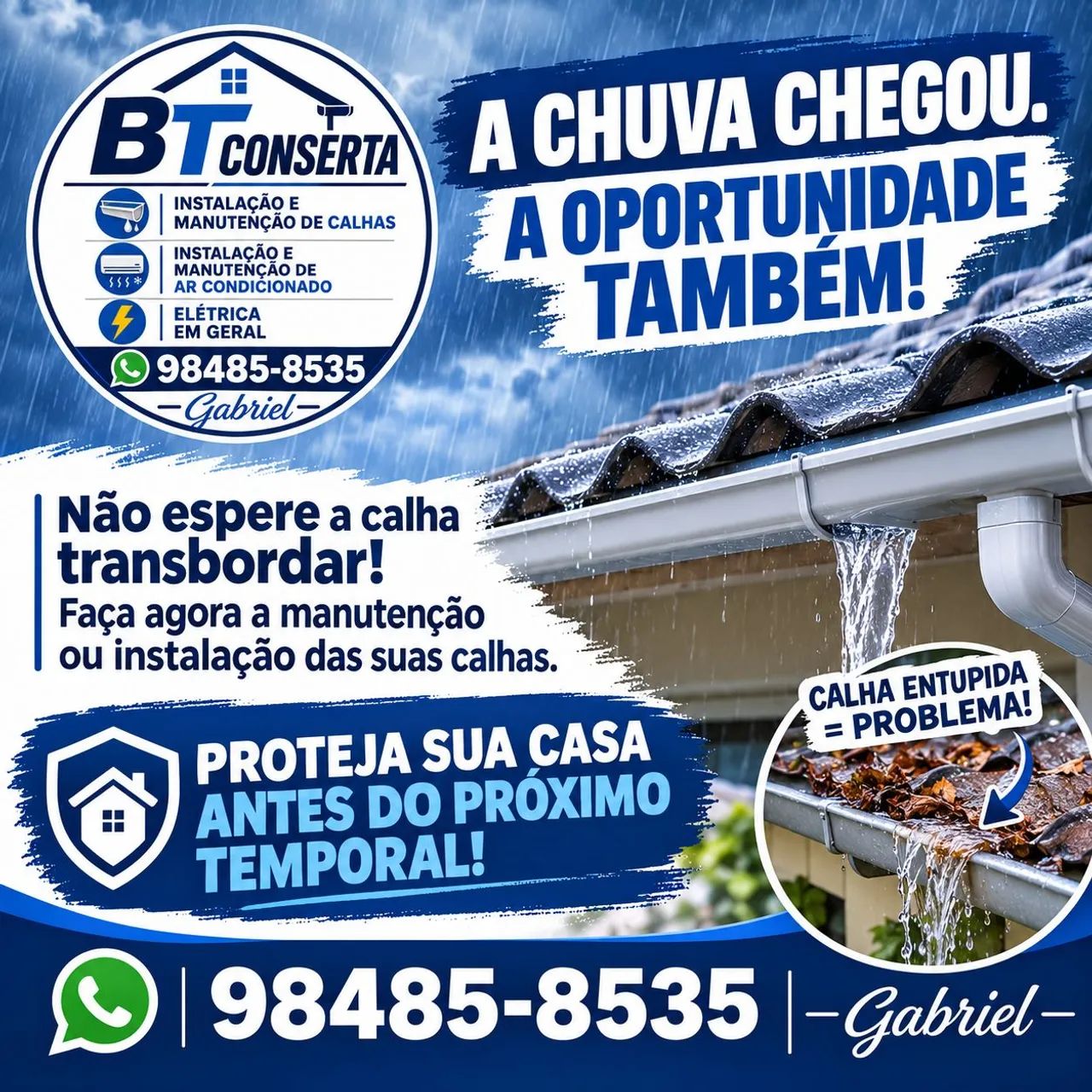 Instalação é manutenção de calhas