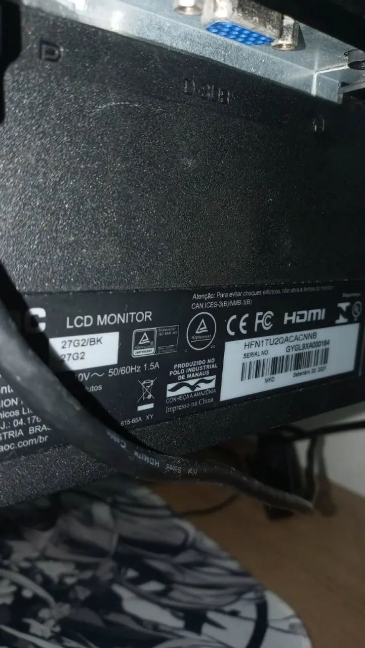 MONITOR GAMER AOC 27 POLEGADAS <br>ENTRADAS -HDMI-DISPLAYPORT-VGA<br> - Foto 4