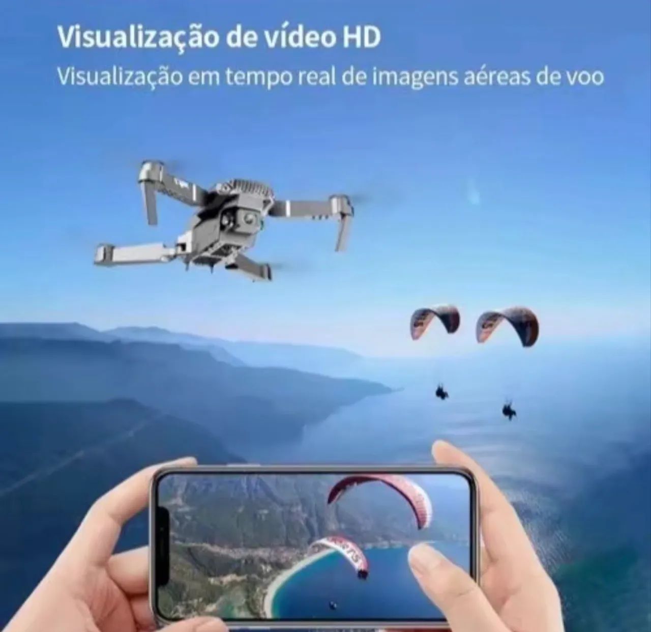 Drone Dobrável E99 Pro com Câmera HD | Controle Remoto + Bolsa - Foto 2