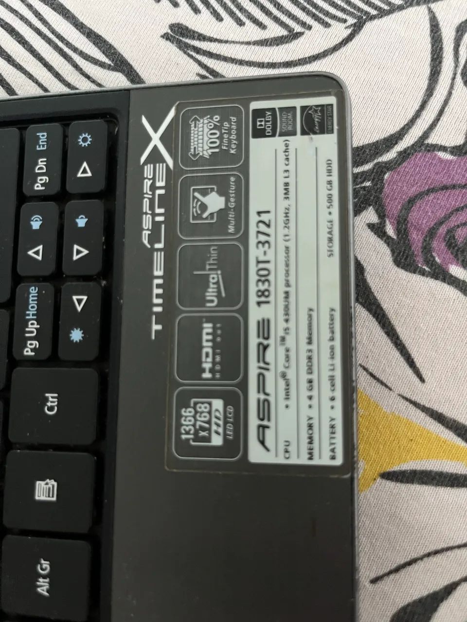Notebook acer aspire X