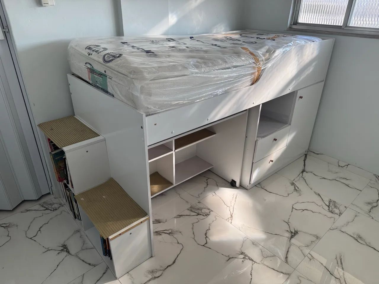 Cama Multifuncional SOLTEIRO + Colchão Flex