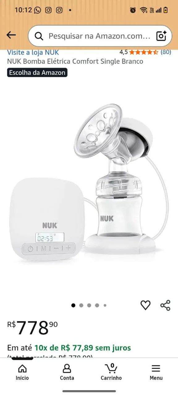 NUK Bomba Elétrica Comfort Single Branco - Foto 4