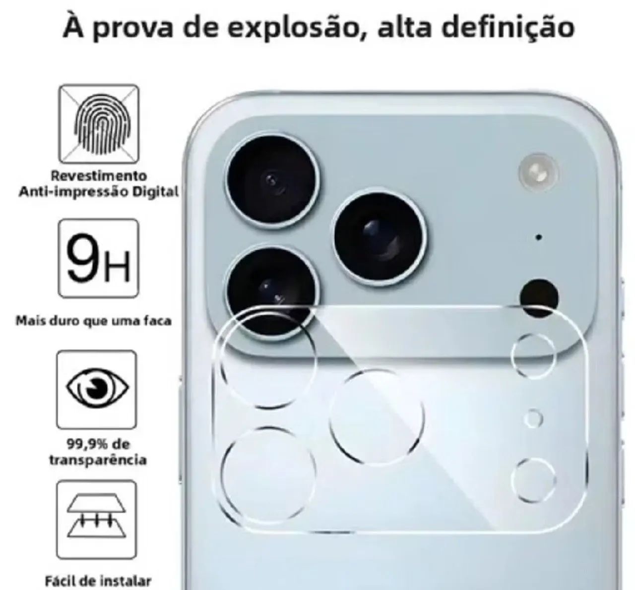 Película de vidro 3d traseira para câmera iphone 17 - Foto 4