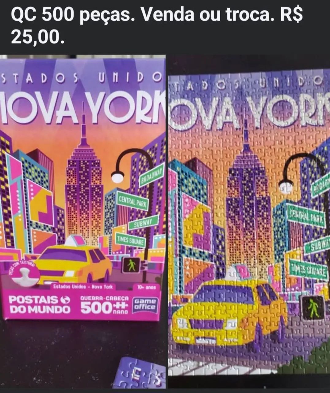 Quebra cabeça 500 peças.