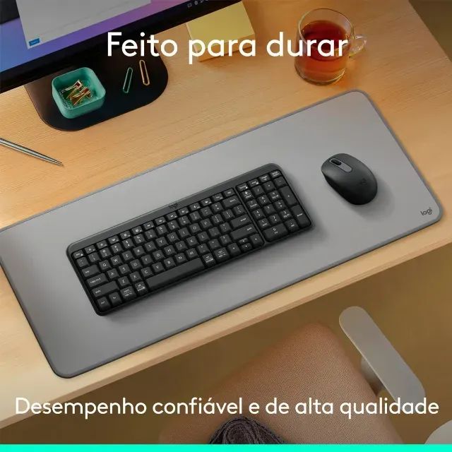 Combo Teclado e Mouse Sem Fio Logitech MK250 Bluetooth com Design Compacto, Mouse Ambidest - Foto 3