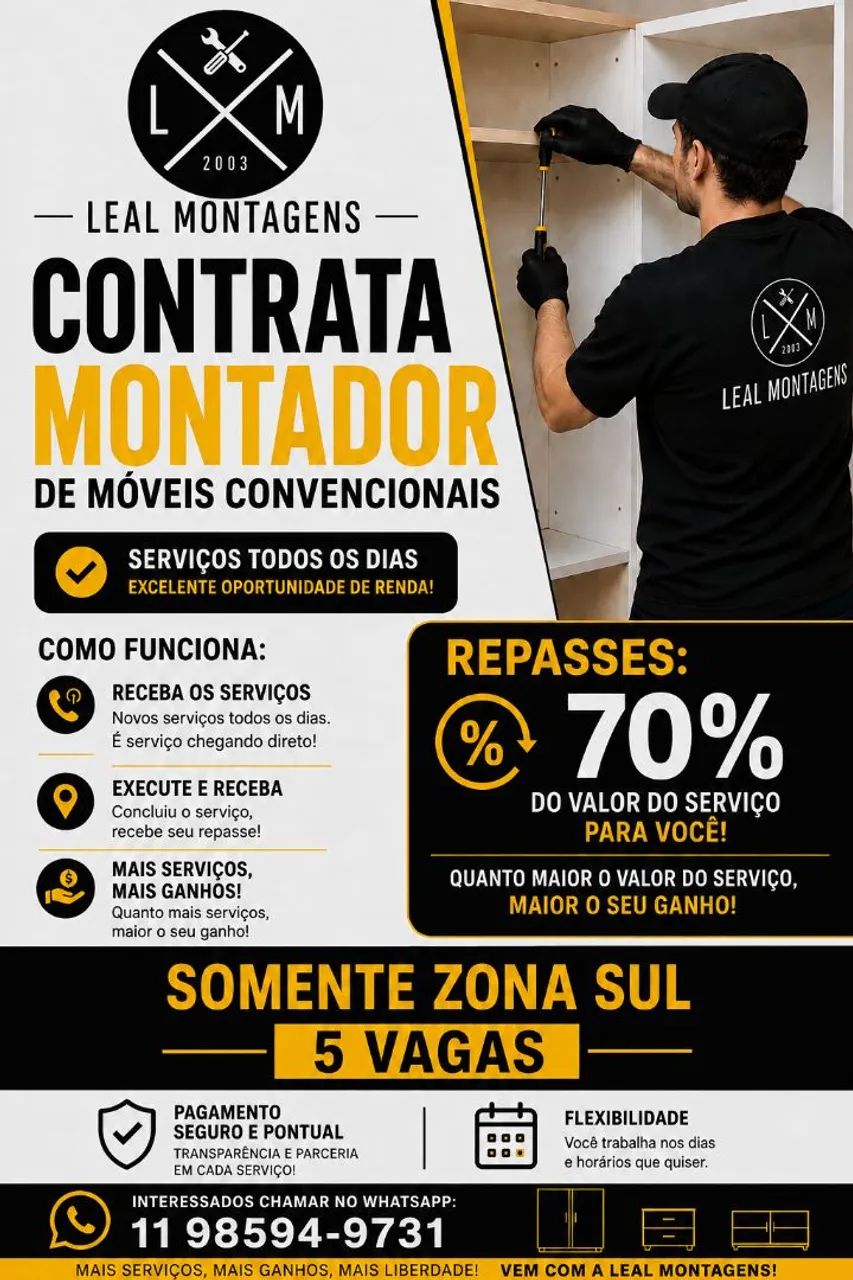 vaga montador de móveis 